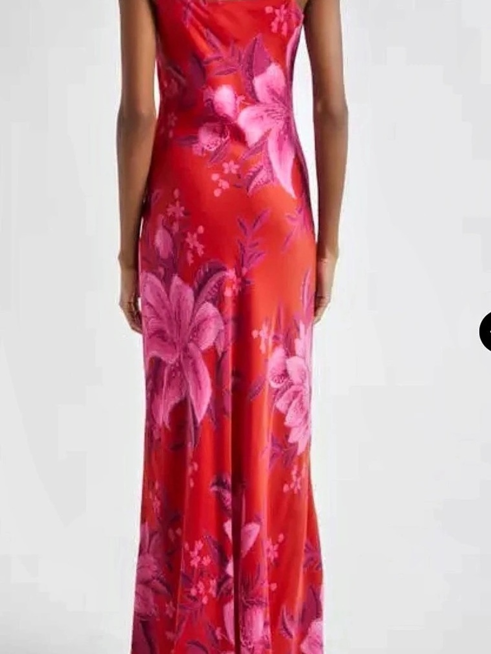 Farm Rio Floral Maxi Dress in Watercolour Red & Pink flowers - Picture 4 of 5